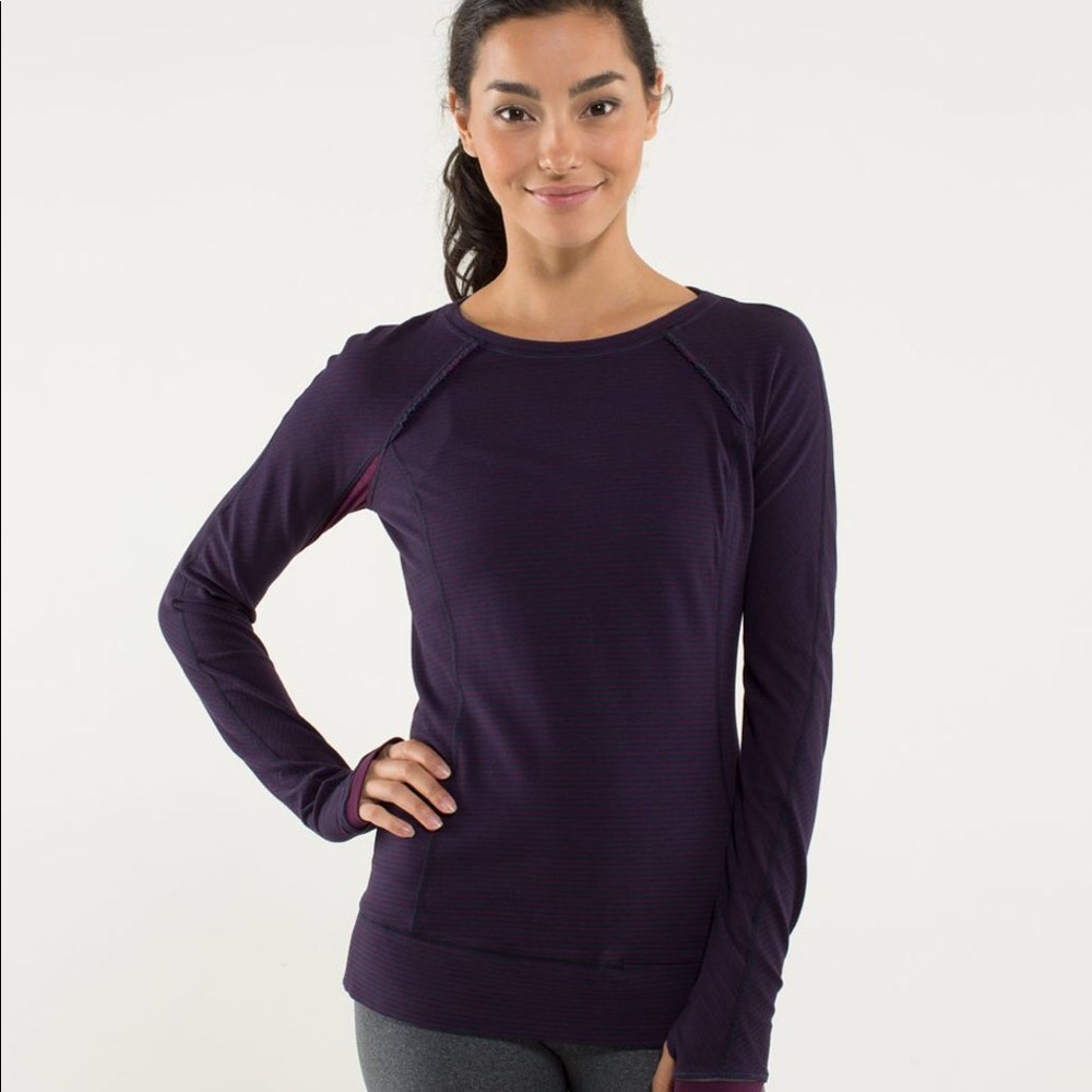 Lululemon full tilt long sleeve - hyperstripe plum